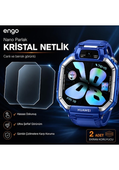 Huawei Watch Kids X1 İle Uyumlu Ekran Koruyucu Nano Parlak Çizilmeye Dayanıklı 2 Adet