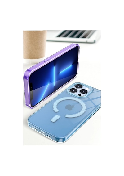 Apple İphone 14 Pro Max Kılıf Troy Magsafe Kapak - Mor
