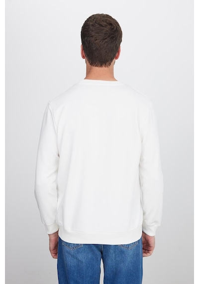 Tudors Unisex Relax Fit Rahat Kesim %100 Pamuk 3 İplik Basic Beyaz Bisiklet Yaka Sweatshirt-26563 Tudors Unisex Relax Fit Rahat Kesim %100 Pamuk 3 İplik Basic Beyaz Bisiklet Yaka Sweatshirt-26563