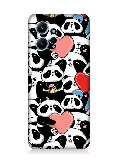 Xiaomi Redmi Note 12 Uyumlu Silikon Kılıf Panda Aşkı Ve