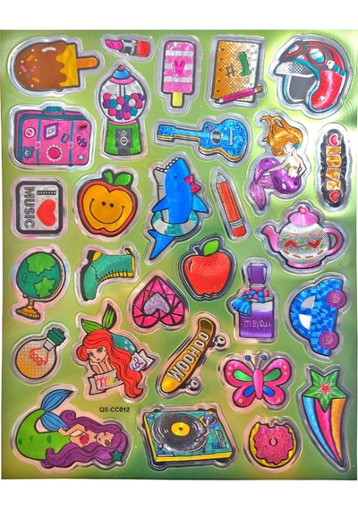 Metalik Sticker Stiker Defter Planlayıcı Etiket Qs012 -25x20 Cm- Dondurma Plak Kask