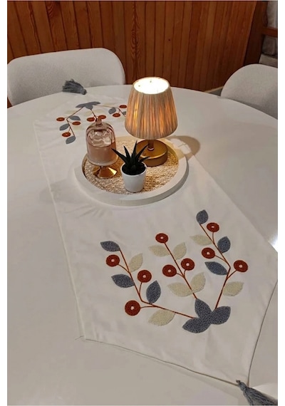 Punch Nakışlı 1 Adet Runner & Amerikan Servisi & Masa Örtüsü Çok Renkli - 704794020 Çok Renkli