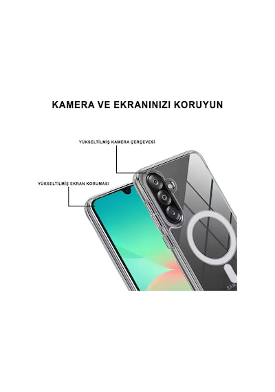 Samsung Galaxy Uyumlu A17 Şeffaf Magsafe Kılıf Mtl Safe