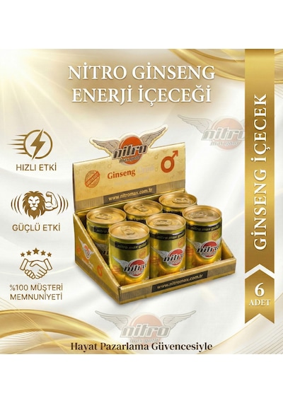 Nitromax Ginsengli +18 Performans Enerji İçeceği - 6 Adet Gizli Gönderim