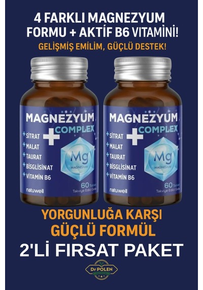 Magnezyum Complex 60 Tablet X 2 Adet