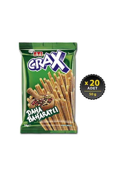 Eti Crax Baharatlı Çubuk Kraker 20 x 50 G