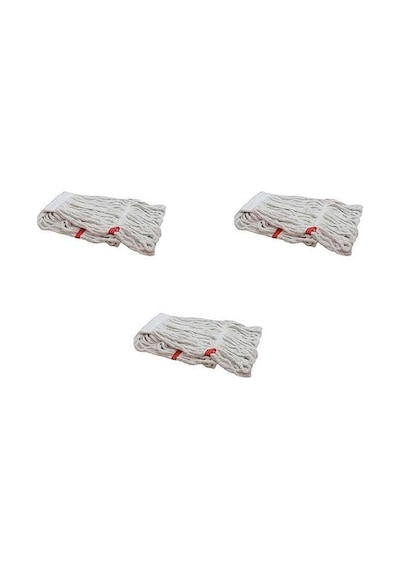 Cod-Ex Geniş Islak Mop Paspas Başlığı Püskül Pamuklu Beyaz 3’lü 500 G 25 CM