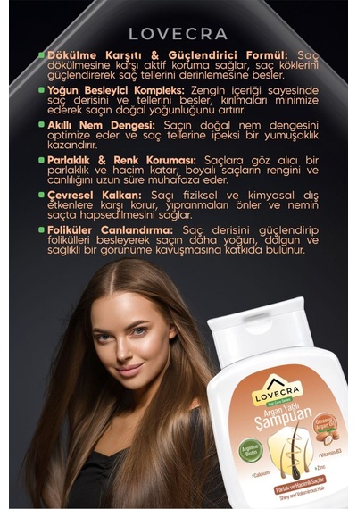 Argan Yağlı Şampuan Dökülme Karşıtı Güçlü Bakım Saç Güçlendirici Besleyici Doğal 290 Ml Tüm Saç Tipleri