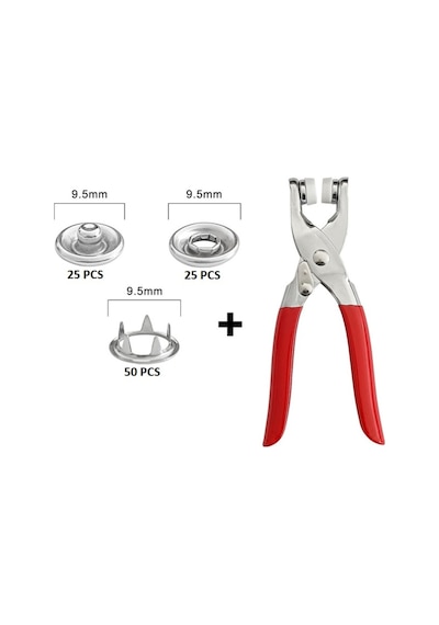 Metal Çıtçıtlı Düğme Pensesi Ve Düğmesi 25 Set Arbltgsr8zzo2zdpugo