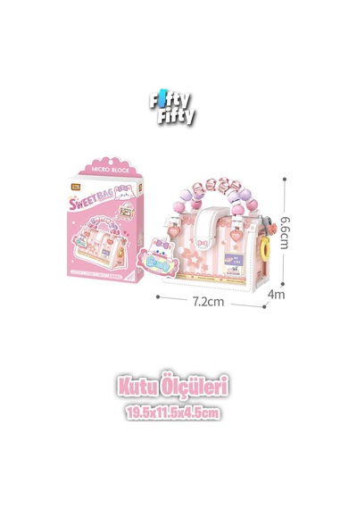 Loz Micro Block Sweet Bag Serisi Boncuklu Çanta 340 Parça Oyuncak Yapım Seti Fflz-8844