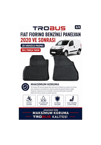 Trobus Fiat Fiorino 1.4 Benzinli Panelvan 2020-2024 2d Havuzlu Paspas 2 Parça