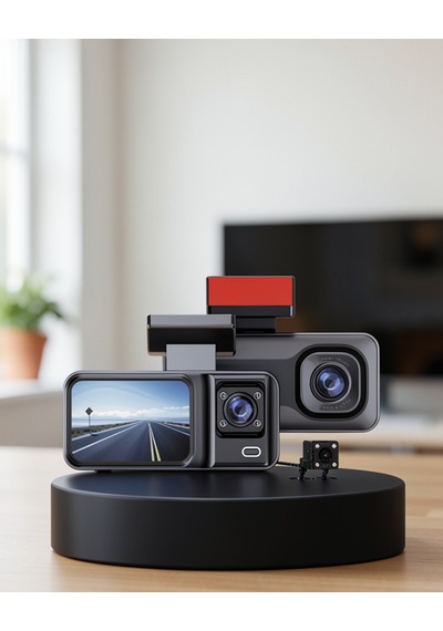Dash Cam 3 Kameralı 170 Geniş Açılı Full Hd Gece Görüşlü