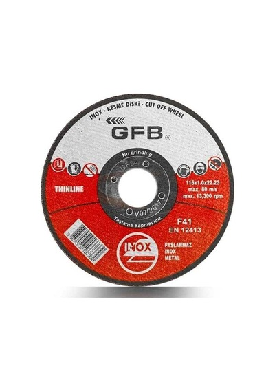 Gfb İnox Kesici Taş Disk 180x1.6x22.23 MM 10 Adet