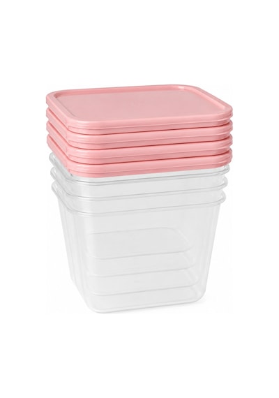 4 Lü Saklama Kabı Seti, 4x2lt ,toplam 4 Litre Kapasiteli Erzak Kabı,iç İçe Geçebilen,kapaklı,plastik Saklama Kutusu,mutfak Düzenleyici,pembe-krem-gümüş Gri Çok Renkli