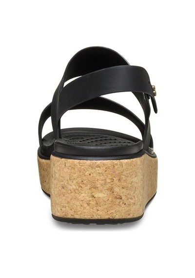 Brooklyn Cork Low Wedge Siyah Kadın Sandalet-9210 Black
