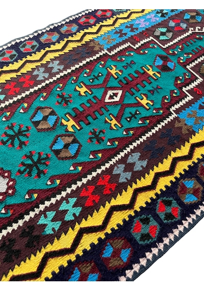 El Dokuma Sıfır Kilim Seccade 100x190 Renkli %100 Kilim  Teşhir Ürün