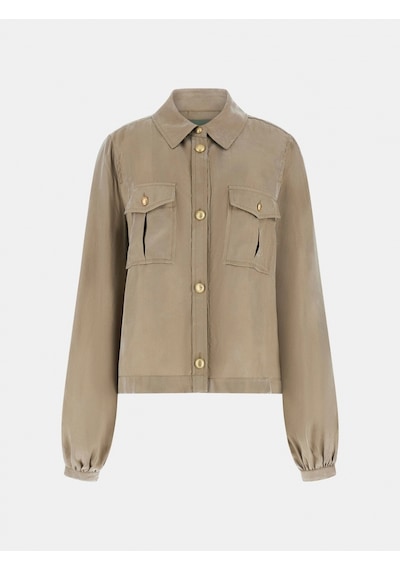 Guess Dalia Akışkan Kısa Kadın Yeşil Gömlek W6gh22w1789-g8cj Yeşil
