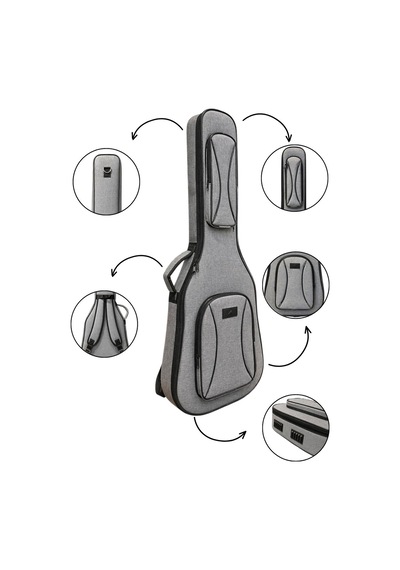 Gri Keten Profesyonel Gigbag Klasik Gitar Kılıf-çanta-su Geçirmez