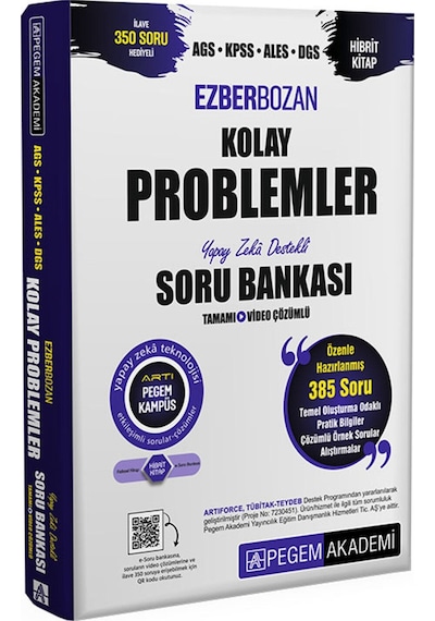 Ags-kpss-ales-dgs Ezberbozan Kolay Problemler Tamamı Video Çözümlü Soru Bankası