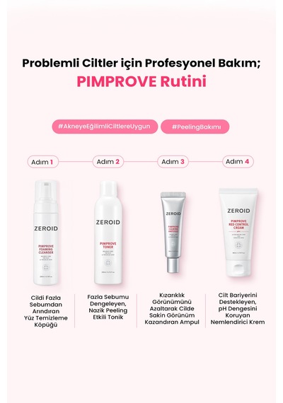 Akneye Eğilimli Ciltler İçin Yağ-nem Dengesi Sunan Temizleme Köpüğü Zeroıd Pimprove Foaming Cleanser