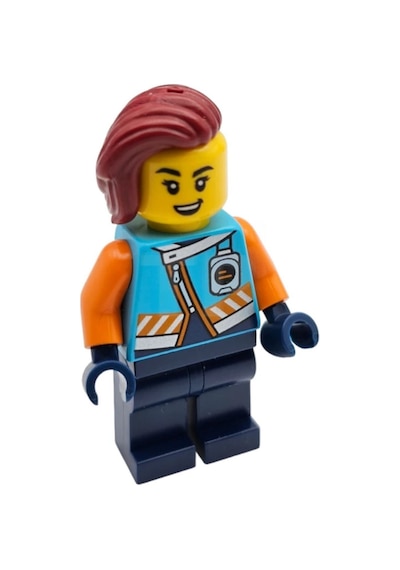 Aksesuar City Town Minifigür Minifigure Arctic Explorer Kutup Kaşifi Bordo Punk Saçlı Kadın