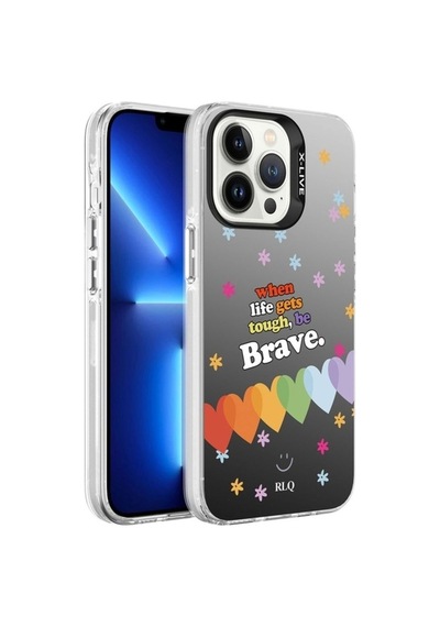 Apple Uyumlu iPhone   13 Pro Kılıf   Desenli Zore Silver Sert Kapak
