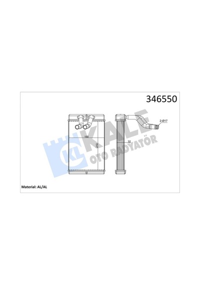 Kalorifer - 829 - Radyatörü Hyundai H-1 , Starex 2.4 / 2.5 1997- - Almparca - Brazing