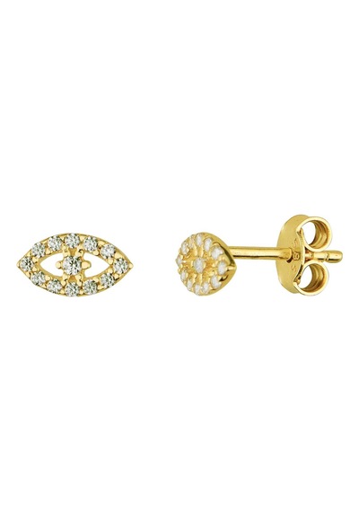 Goldkupe 14 Ayar Taşlı Altın Göz Şans Küpe 0,85 Gr-4354