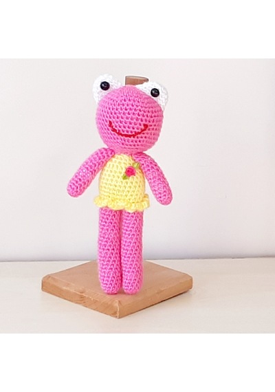 Amigurumi Örgü Oyuncak Kurbağa Kız