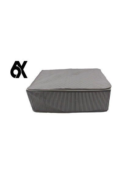 6 Adet Antrasit Çizgili Büyük Boy Baza Altı Hurç - 64x45x22 Cm Fonksiyonel Saklama Çözümü Poliprop Diğer