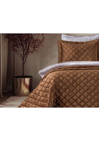 Doqu Home Luxury Yatak Örtüsü Imperial Çift Kişilik - Bakır Kahverengi