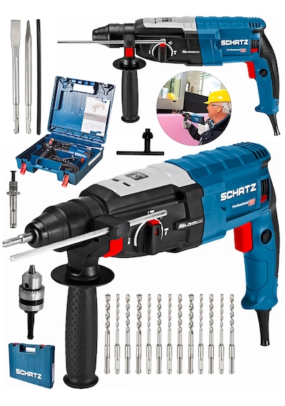 Schatz Profesyonel 850w Metal Şanzıman 2-28mm Kırıcı Delici Hilti Elektrikli Darbeli Matkap + 15 Uç