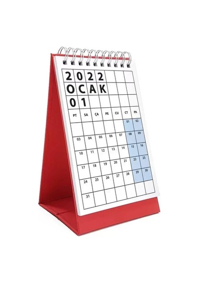 2027 Masa Takvimi Kırmızı
