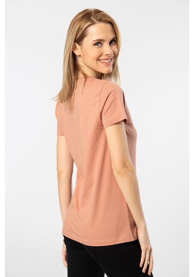 Wtshirt London Kısa Kollu Bisiklet Yaka Kadın T-shirt Somon 001