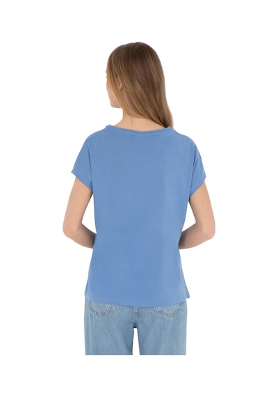 U.S. Polo Assn. Kadın Baskılı T-shirt Mavi
