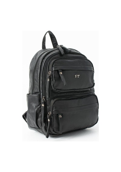 571 Collections Yıkanmış Deri Sırt Çantası Siyah Model: 571-14-11u