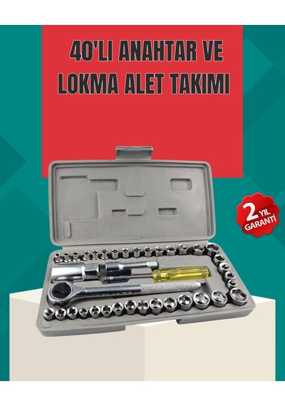 Çok Amaçlı 40 Parça Lokma Anahtar Takımı Korozyona Dayanıklı Çelik