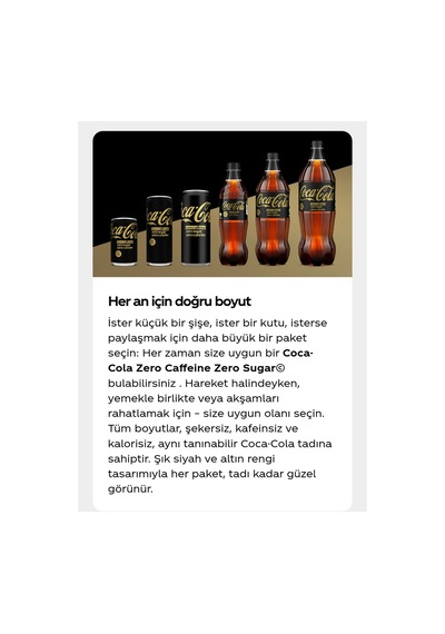 Coca-cola Kafeinsiz Şekersiz Kalorisiz 330ml