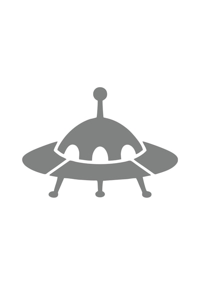 Ufo Araba Sticker 17x17 Cm Gri