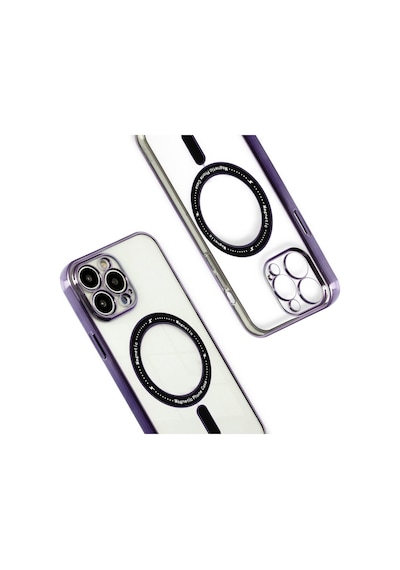 Apple Uyumlu iPhone 14 Pro Max Kılıf Magsafe Özellikli Gold Seri Lazer Silikon Kapak