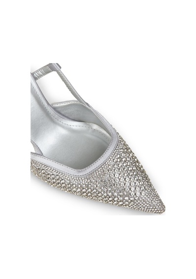 Deery Kadın Taş Detaylı Gümüş Renk Slingback Stiletto - Rd140zgmsm01 Gümüş