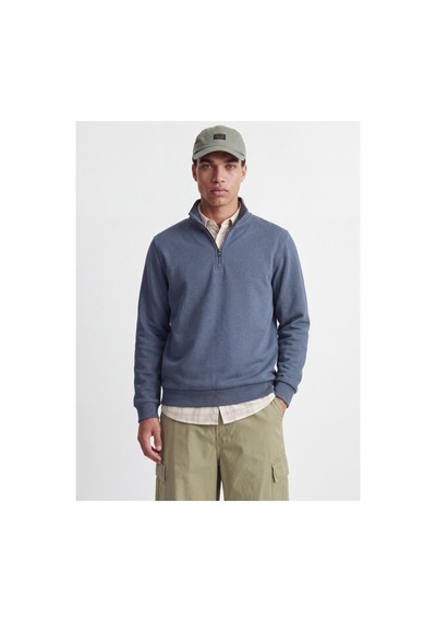 Jack & Jones Jjebradley Sweat Half Zıp Turbulence 12250747 Mavi