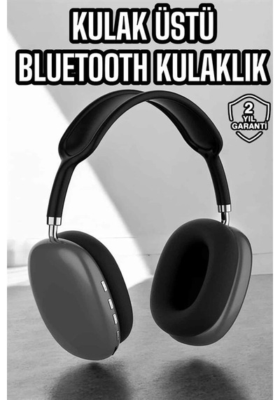Mey İthalat P9 Plus Kulaklık Siyah Bluetooth Bağlantılı Kulak Üstü Kablosuz Anc Özelliği
