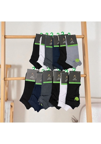 Adg Socks Erkek Kısa Dikişsiz Bambu Çorap 6'lı Ve 12'li Siyah