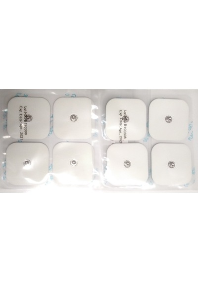 2 Pakette 8 Adet Çıtçıtlı Elektrot Pedi 5 x 5 Cm