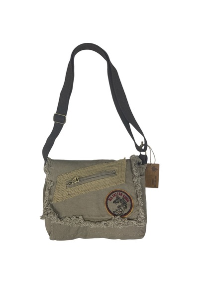 Old Cotton Cargo Vintage Küçük Salaş Unisex Günlük Çapraz Postacı Çantası S Boy 26x20cm Bej