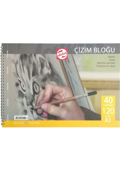 Talens Çizim Ve Resim Bloğu 120 Gr - A3 - 40 Yaprak Spiralli DEF