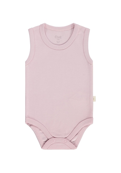 Civil Baby Organik 5 Li Sıfır Kol 3-9 Ay Çıtçıtlı Badi - Pembe