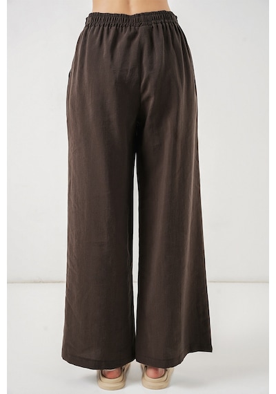 Bigdart Kadın Beli Lastikli Bol Paça Pantolon 30087 - A.kahve