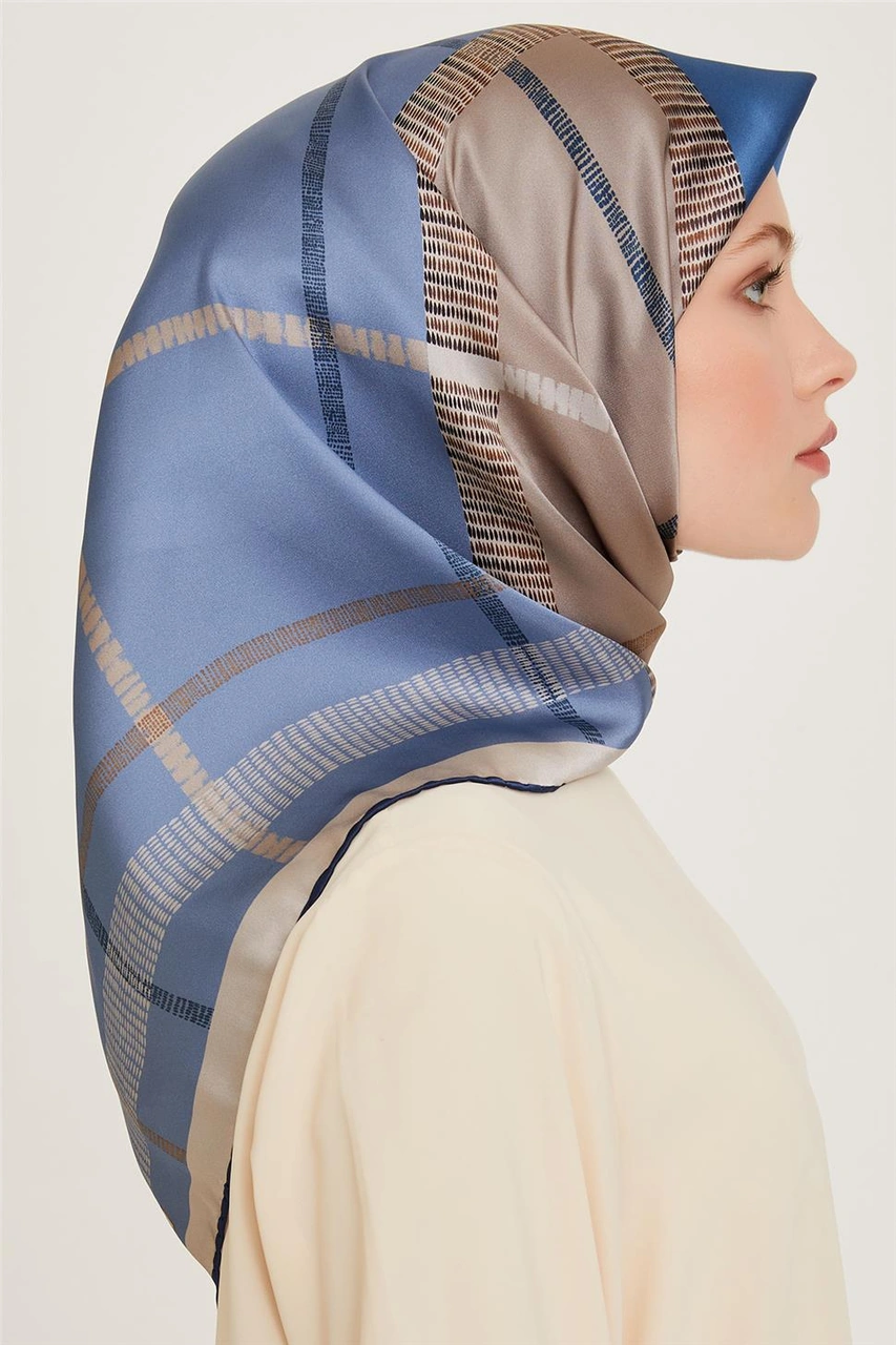 Armine Geometrik Desenli Twill Saf İpek Eşarp 9206d 06 Çok Renkli